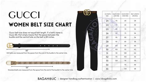 size chart gucci belt